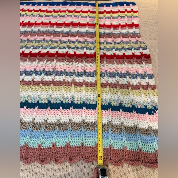 Homemade Crochet Multicolor Lap Blanket 47”x48” - Picture 5 of 8